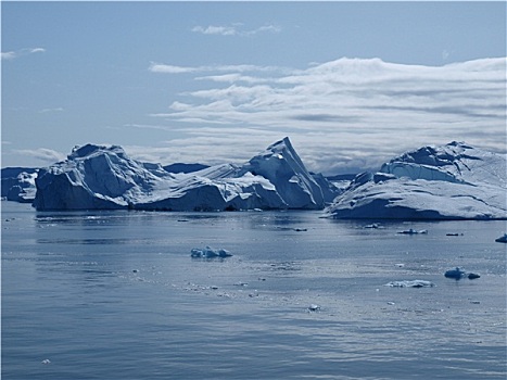 冰山,格陵兰,西海岸,夏天