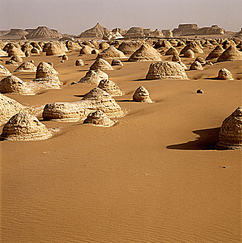 西部,埃及,白沙漠,侵蚀,排列
