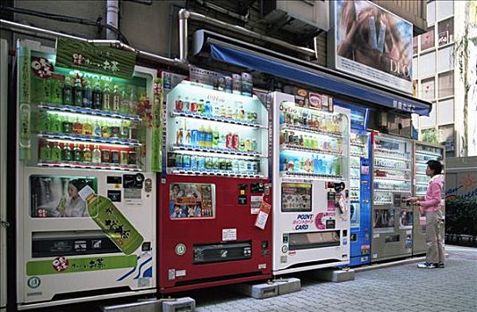 日本,本州,东京,软饮,咖啡,香烟,自动售货机