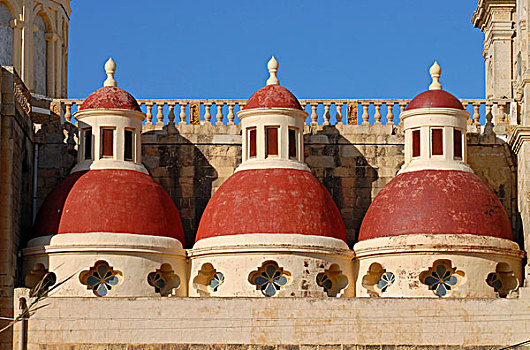 小,红色,穹顶,教堂,圣徒,马耳他,欧洲