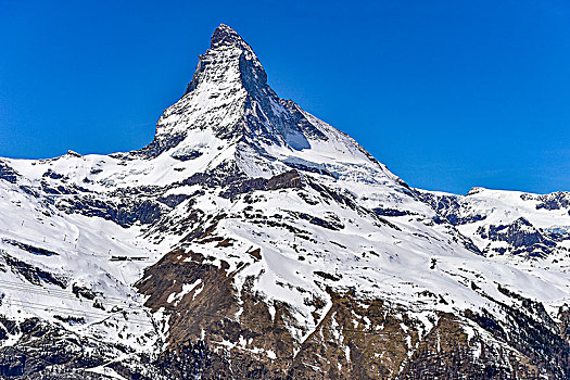 马塔角,顶峰,雪,策马特峰,瑞士,欧洲