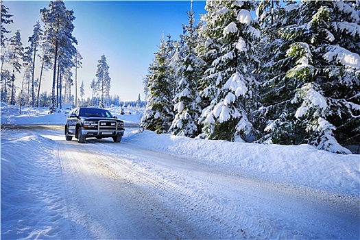 汽车,运动型多功能车,驾驶,雪,冬天
