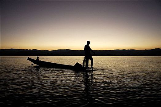 缅甸,捕鱼,茵莱湖,东南亚