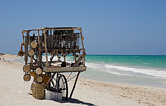 小饰物,手推车,瓦拉德罗,海滩,古巴