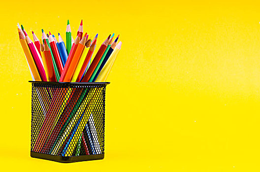 返校,概念,彩色,铅笔
