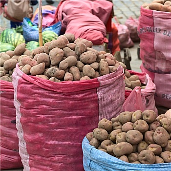 土豆,货摊,玻利维亚