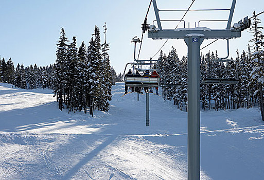 滑雪缆车,不列颠哥伦比亚省,加拿大