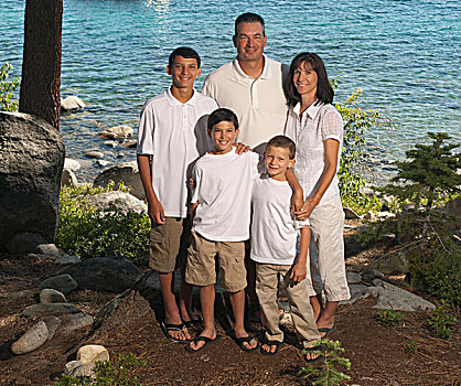 家庭,五个,太浩湖,加利福尼亚,美国