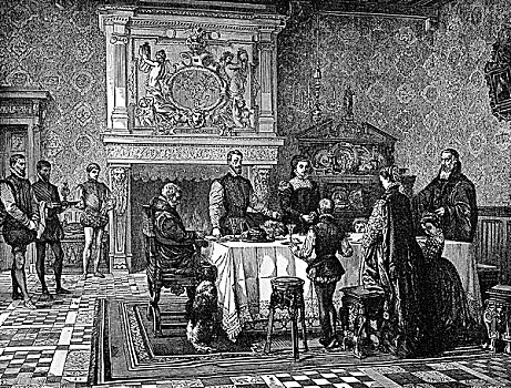 家庭,饭前祷告,法国,16世纪