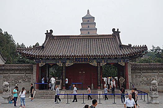 西安大雁塔景区大慈恩寺古建筑景观