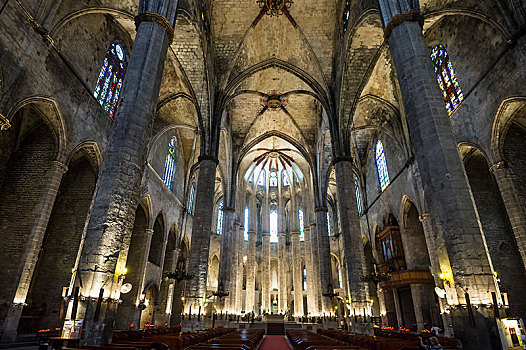 圣玛丽亚大教堂,新生,巴塞罗那,加泰罗尼亚,西班牙,欧洲