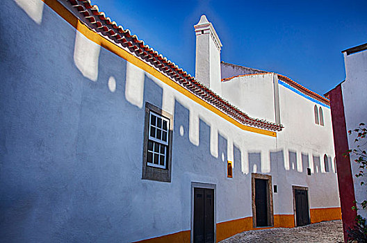 葡萄牙,奥比都斯,彩色,建筑