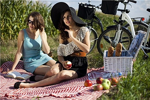 两个女人,野餐