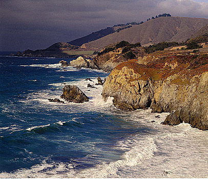 大,海岸线,加利福尼亚,美国