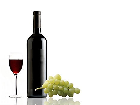 瓶子,红酒,玻璃杯,葡萄
