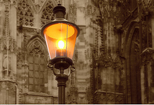 路灯柱,户外,圣斯特凡大教堂,维也纳,奥地利