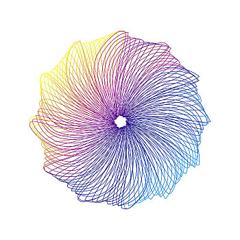 由彩色渐变线条构成螺旋状抽象图形