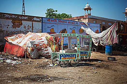 冰淇淋,手推车,街道,印度