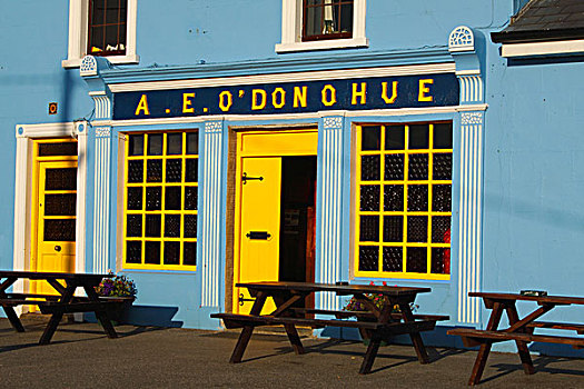 酒吧,蓝色,建筑,布伦,区域,克雷尔县,爱尔兰