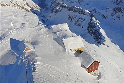 下雪,旅馆,上面,瑞士,欧洲