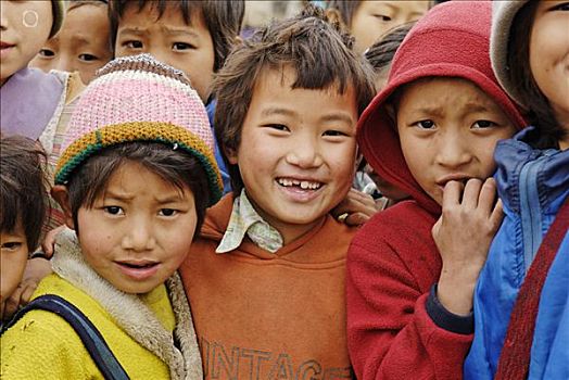 孩子,傈僳族,少数民族,克钦邦,缅甸,亚洲