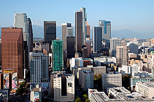 俯视,洛杉矶,市区,天际线