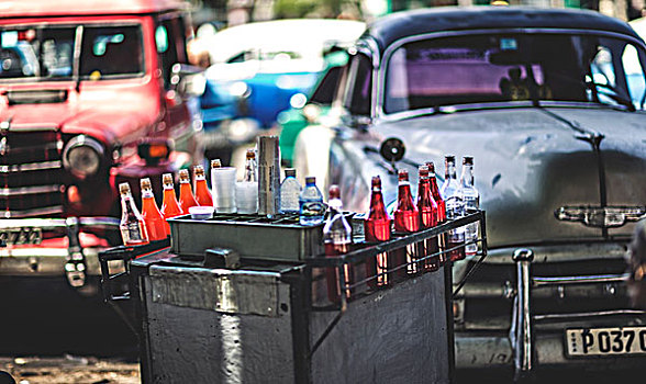 饮料,手推车,正面,停放,经典,20世纪50年代,汽车