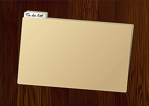褐色,文件夹,标签,木桌子