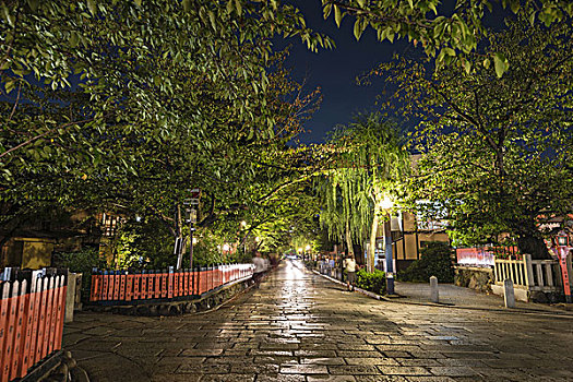 袛园,夜晚,京都,日本