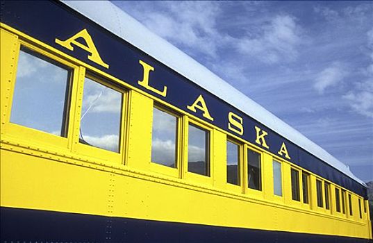老,铁路,货车,德纳里峰国家公园,阿拉斯加,美国