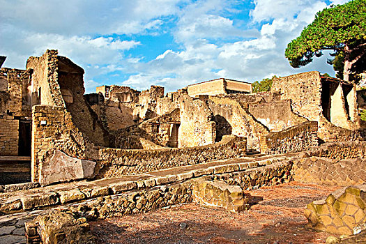 赫库兰尼姆,遗迹,遗址,靠近,那不勒斯,坎帕尼亚区,意大利