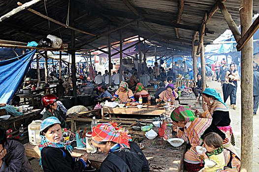 餐饮摊,市场,北河,越南,东南亚,亚洲