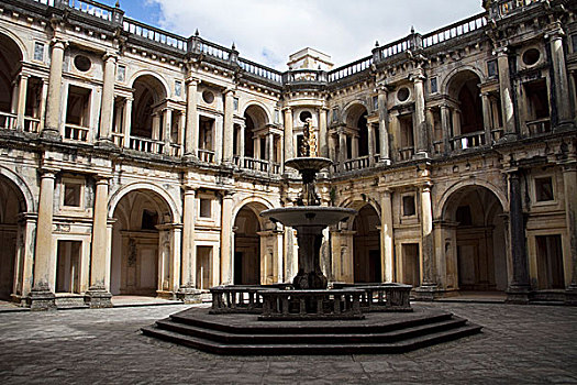 葡萄牙,托马尔,回廊,16世纪,样板,迟,文艺复兴时期建筑