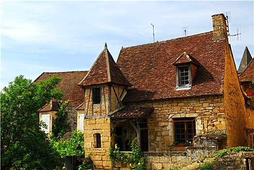中世纪,房子,萨尔拉,法国