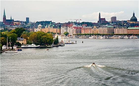 全景,斯德哥尔摩,城市,秋天,白天,瑞典