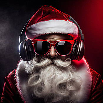 电音风格的圣诞老人
