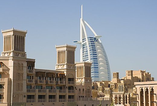 复杂,帆船酒店,背景,迪拜,阿联酋