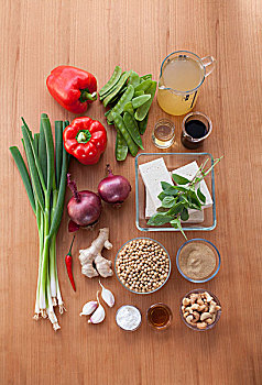 成分,锅,蔬菜,大豆,豆腐,素食