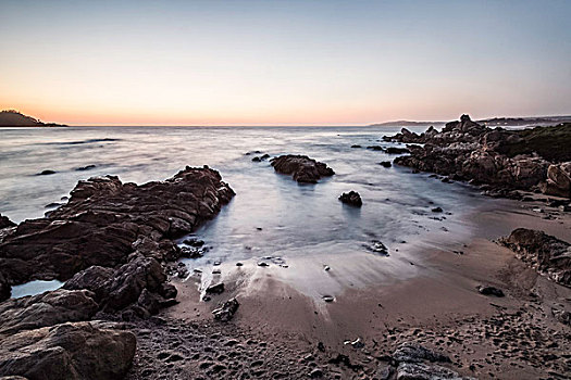 海景,日出,蒙特利湾,区域,加利福尼亚,美国