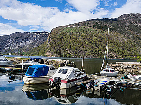 码头,乡村,局部,松恩峡湾,松奥菲尔当纳,挪威