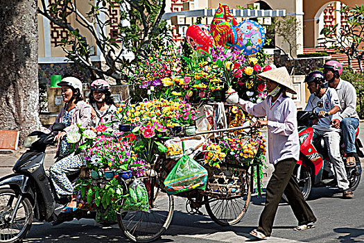 越南,会安,假花,摊贩