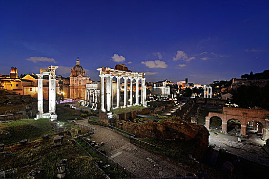罗马,古罗马广场,夜晚