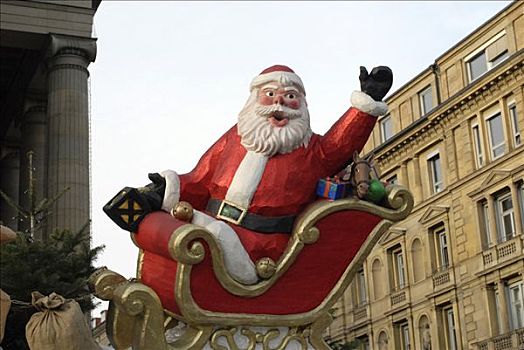 圣诞老人,雕塑,圣诞市场,斯图加特,巴登符腾堡,德国,欧洲