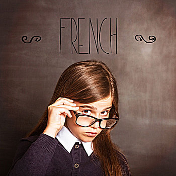 法国人,可爱,学生,看镜头,微笑,文字