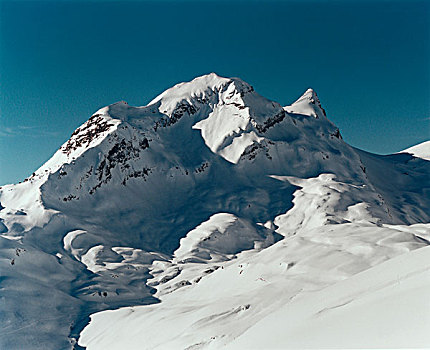 高,高度,山,顶峰,粗厚,雪,蓝色,天空,晴朗,白天,格林德威尔,瑞士