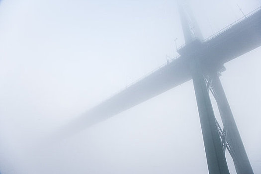 狮门大桥,雾,温哥华,不列颠哥伦比亚省,加拿大