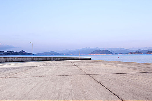 空,水泥地,漂亮,湖