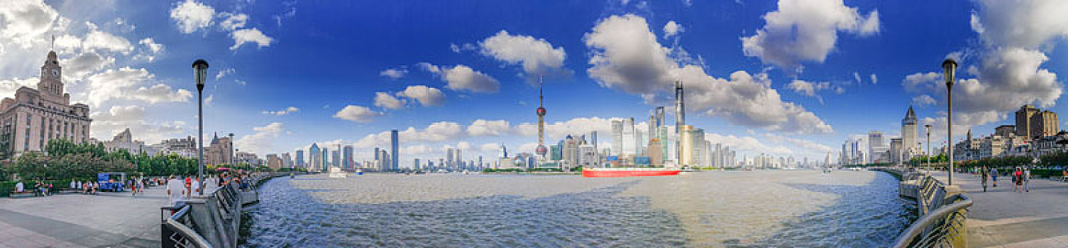 上海外滩陆家嘴城市风光