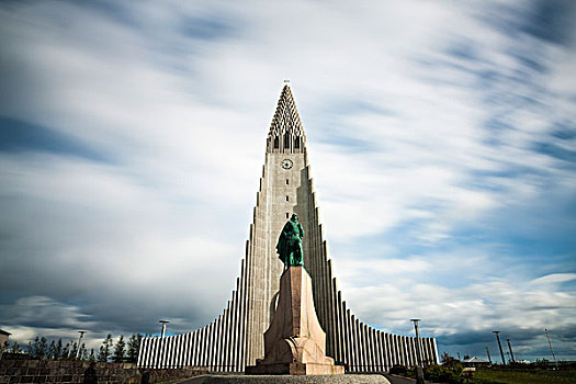 教堂,雕塑,雷克雅未克,冰岛