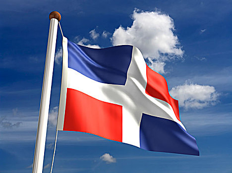 多米尼加共和国,旗帜,裁剪,小路
